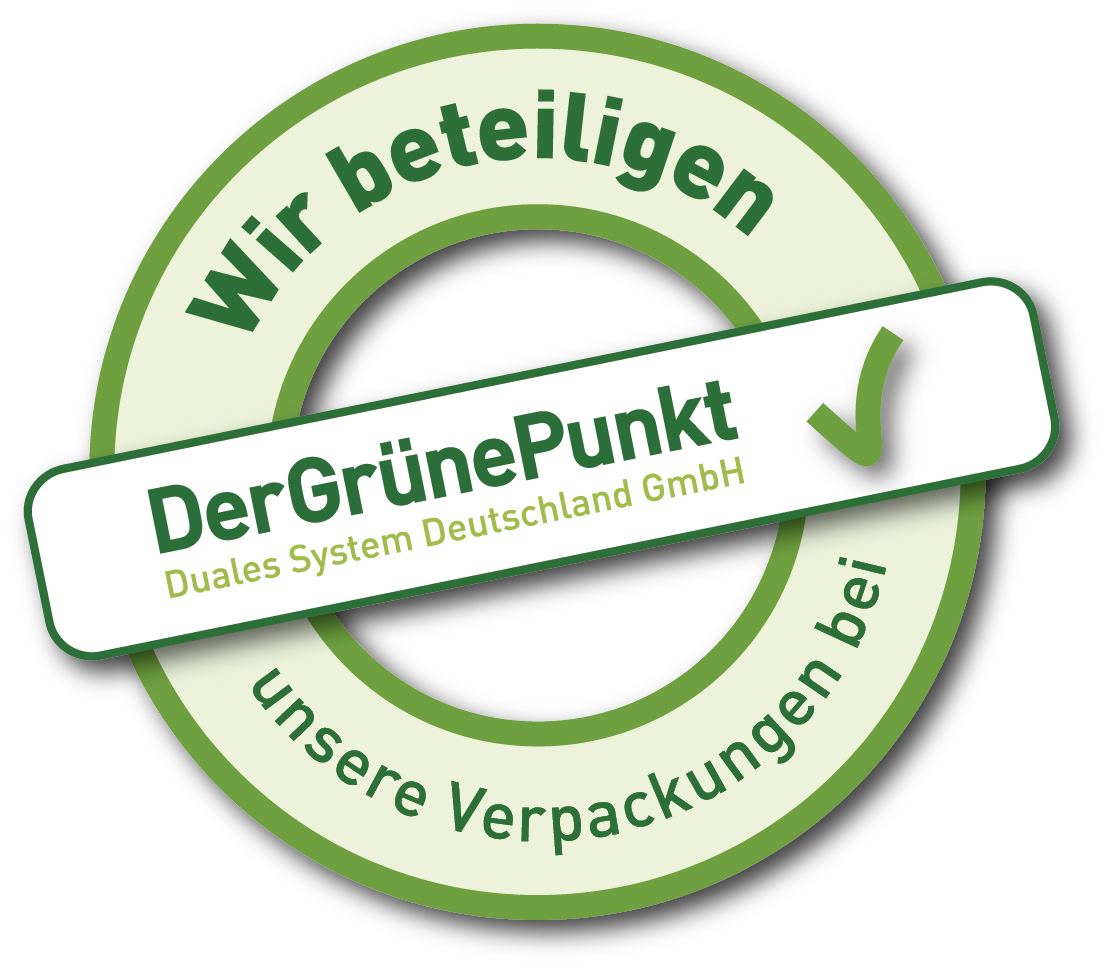 Wir beteiligen uns am Verpackungsrecycling des Grünen Punkts